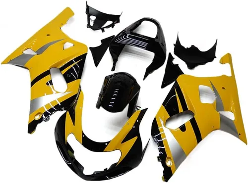 Vista 2 de Carenados de plástico ABS de inyección para Suzuki 2000 2001 2002 2003 GSXR 600 GSXR 750 01 02 03 GSX-R600 GSX-R750 Kits de cuerpo completo amarillo