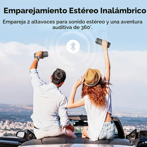 Vista 3 de Tribit StormBox 2 - Altavoz Bluetooth, 34 W, sonido de 360°, tiempo