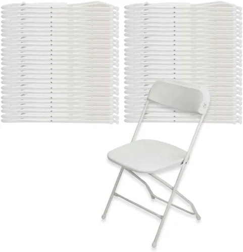 Vista 9 de EventStable TitanPRO Silla plegable de plástico blanco, silla plegable ligera para exteriores, sillas de patio duraderas, juego de sillas