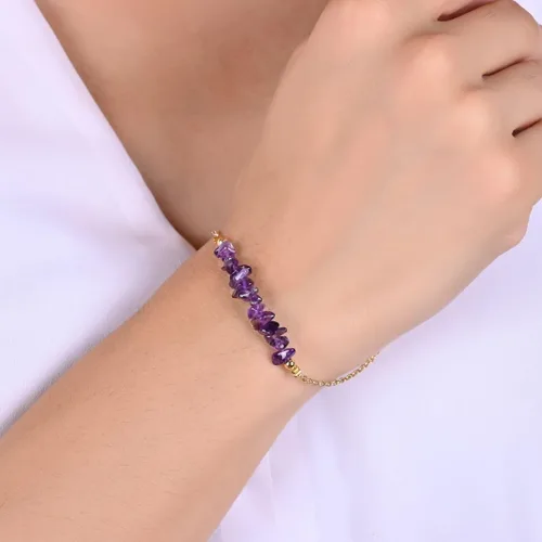 Vista 36 de Gempires Natural Chips Bar Bracelet, Energy Healing Crystals, Birthday, Gift for Her, Gemstone Jewelry 8 inch