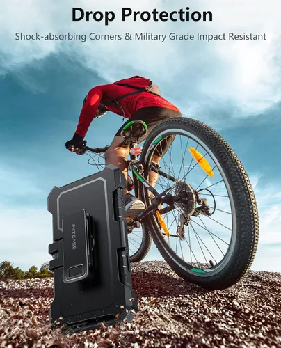 Vista 3 de FNTCASE Funda para iPhone 12-Pro-Max: con protector de pantalla integrado, soporte y funda con clip para cinturón, funda protectora militar