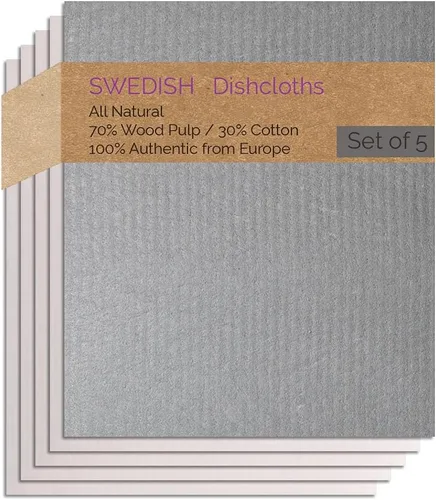 Vista 8 de SWEDEdishcloths - Toallas de esponja de celulosa - Juego de 10 paños de cocina suecos (azul)
