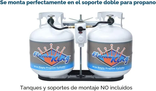 Vista 9 de Flame King (KT12ACR6) - regulador de gas propano LP de dos etapas, con recambio automático