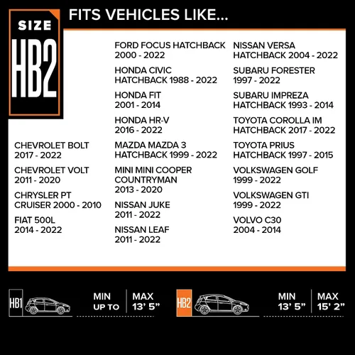 Vista 7 de Budge - RBHB-2 - Funda para coche con barrera de lluvia y hatchback, para exteriores, impermeable, cubierta para automóvil con portón trasero