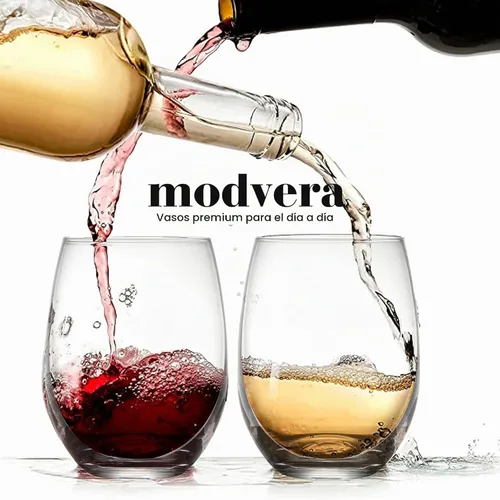 Vista 4 de Copas de Vino Sin Tallo, Juego de 4 Copas de Vino Sin Tallo de 15 onzas para Vino Tinto y Blanco, Copas de Beber con Borde Duradero Resistente al