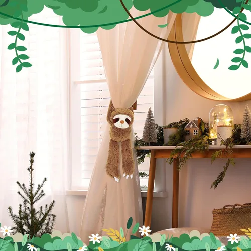 Vista 4 de Queekay 2 Paquetes de Peluches de Perezoso Colgantes de 18 Pulgadas, Perezoso de Tres Dedos con Manos de Velcro para Adolescentes y Adultos, Regalos