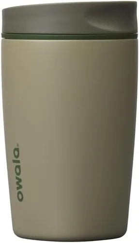 Vista 50 de Owala SmoothSip Slider - Vaso de café aislado de acero inoxidable, reutilizable, taza de café helado, taza de viaje para café caliente, sin BPA, 12