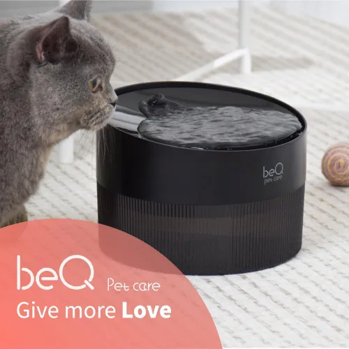 Vista 6 de beQ Fuente de agua para gatos, dispensador de agua ultra silencioso para mascotas, sin BPA, nivel de agua visible, adecuado para gatos, perros