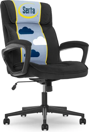 Vista 16 de Serta® Hannah Silla ejecutiva para oficina en casa, ergonómica de respaldo medio con soporte lumbar, cojín de asiento firme, almohadas corporales