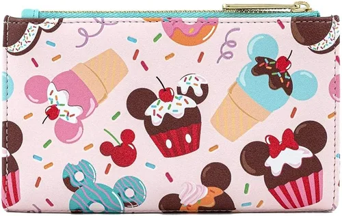 Vista 2 de Loungefly X Disney Mickey and Minnie Mouse Sweet Treats - Cartera con solapa Rosado Cartera plegable
