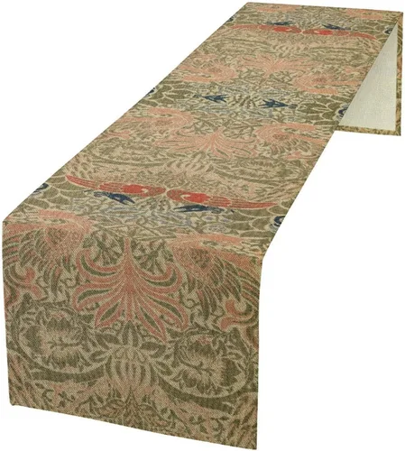Vista 43 de Camino de mesa con diseño de patas de perro, lindo animal con estampado de patas de cachorro, decoración de fiesta de cumpleaños, casa de campo