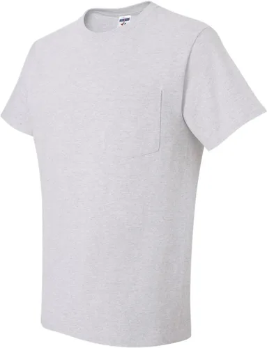 Vista 4 de Jerzees Camiseta pesada con cuello redondo y bolsillo en el pecho para hombre