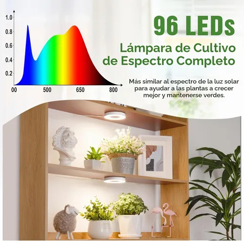 Vista 2 de LORDEM Lámpara de techo para el crecimiento de plantas, 96 LEDs, luz LED de espectro completo, lámpara de 5V con interruptor automático de 4/8/12H