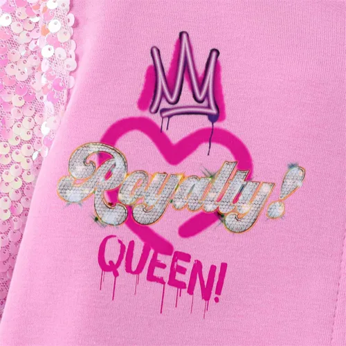 Vista 4 de L.O.L. Surprise! Chaqueta con cremallera de lentejuelas para niña pequeña, chaqueta con estampado de personajes de manga larga