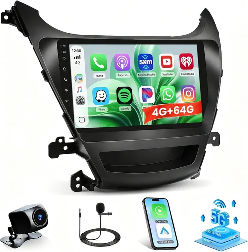 Vista 11 de [DSP y EQ] Radio de coche 2+64G para Hyundai Elantra 2011-2013 9 Inch IPS Touch Screen Car Stereo, Wireless Carplay/Android Auto, GPS Navigation