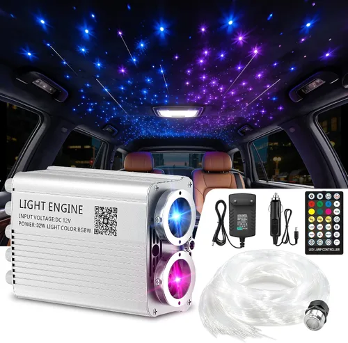 Vista 8 de Kit de Luminarias de Techo Starlight Efecto de Luz Titilante y de Meteorito VASTFIRE 16W RGB para Techos de Coches, SUVs, RVs, Teatros en Casa