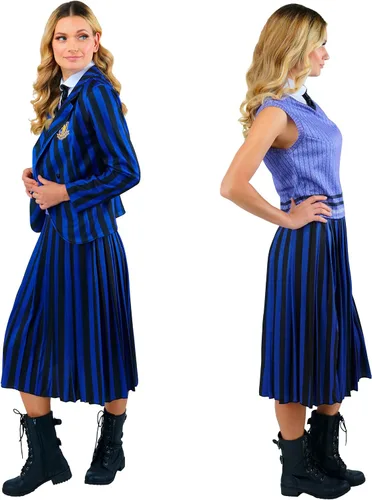 Vista 2 de Rubies at Party City Wednesday - Disfraz de uniforme escolar para adultos, disfraz de mujer