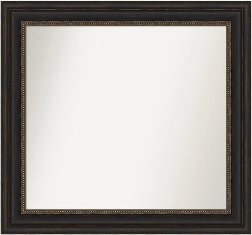Vista 522 de Amanti Art Espejo de pared personalizado no biselado (25 x 25 pulgadas), marco de bronce acentuado, varios tamaños personalizados, espejo de baño