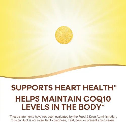 Vista 3 de Nature's Way SMART Q10 CoQ10, apoya la salud del corazón y la energía celular*, sabor a frutas tropicales, 100 mg por porción, 30 tabletas