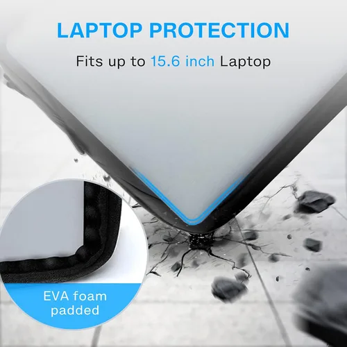 Vista 3 de BAGSMART Bolsa para laptop, maletín de 15.6 pulgadas para hombres, bolsa de computadora con cerradura para trabajo, bolsa de hombro estilo bandolera