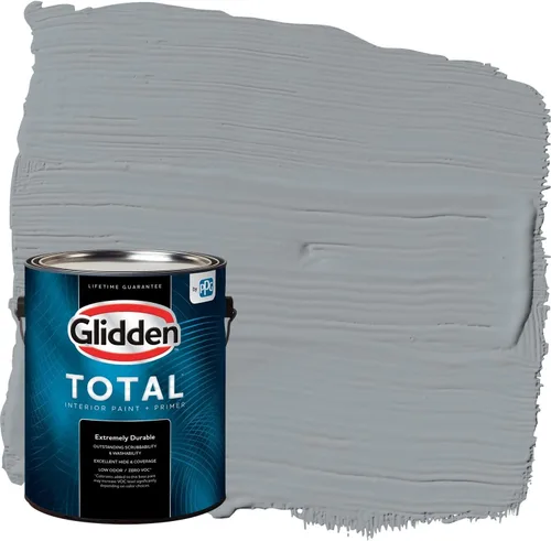Vista 55 de Glidden Pintura Interior + Imprimación: Gris/Plata Antigua, Una Capa, Satinado, 1 Galón