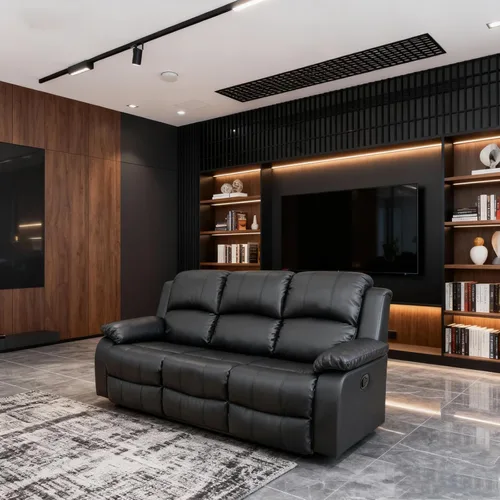 Vista 12 de Living Room Furniture Sets, Leather Recliner Sofa, Sectional Sofa Set with Convertible Table & Cup Holders, 3 Pieces Furniture for Living