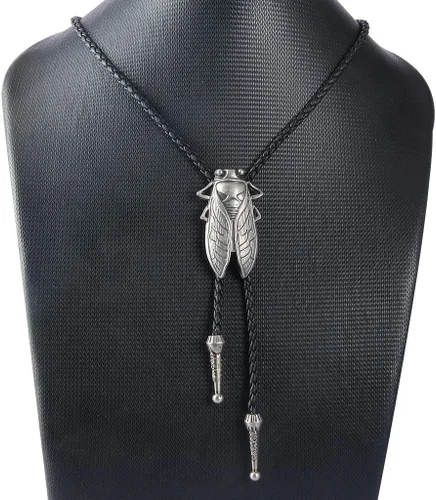 Vista 146 de Jeilwiy Corbata de bolo para hombre, corbata de vaquero occidental, collar de corbata de bolo dorado, corbata de cuero, corbata de Halloween