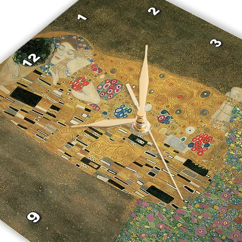 Vista 2 de 3dRose The Kiss by Gustave Klimt 13x13 Wall Clock