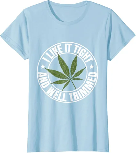 Vista 21 de Weed Cannabis Medical Marihuana I Like It Camiseta ajustada y recortada, Negro, S