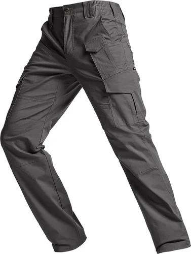 Vista 8 de CQR Men's Flex Ripstop Tactical Pants, Water Resistant Stretch Cargo Pants, Lightweight EDC Hiking Work Pants