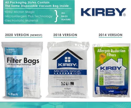 Vista 4 de Kirby Bolsas de filtro HEPA de reducción de alérgenos 6 unidades Parte #204811 Reemplazo OEM para aspiradoras Kirby estilo F y Twist