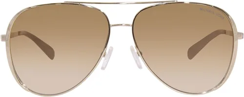 Vista 2 de Michael Kors Chelsea Bright MK 1101B 1014GO - Lentes de sol de aviador de metal dorado claro lentes degradados dorados