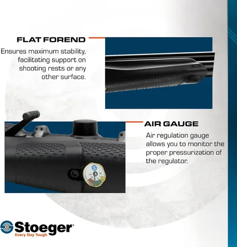 Vista 4 de Stoeger XM1 Scout PCP Pistola de aire – Calibre .22 – Sintético negro con tirador ajustable, 30461