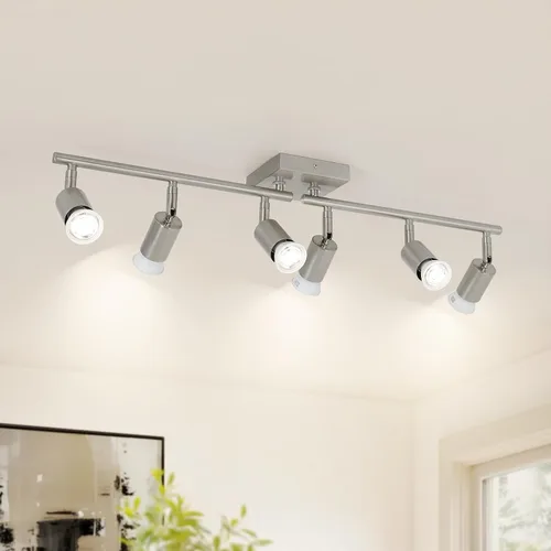 Vista 11 de Lámpara de techo moderna de montaje empotrado, cabezal direccional ajustable, luces negras para interiores, luz de pista única montada