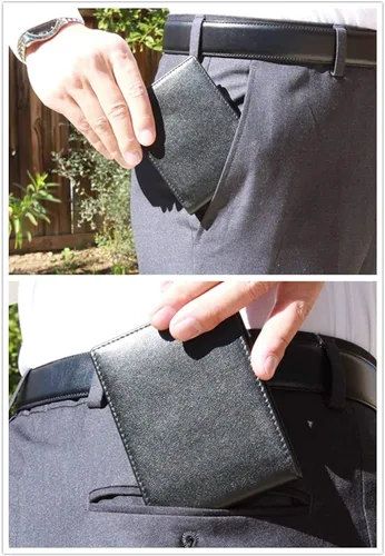 Vista 6 de Cartera de bolsillo con protección RFID para hombre, con caja de regalo