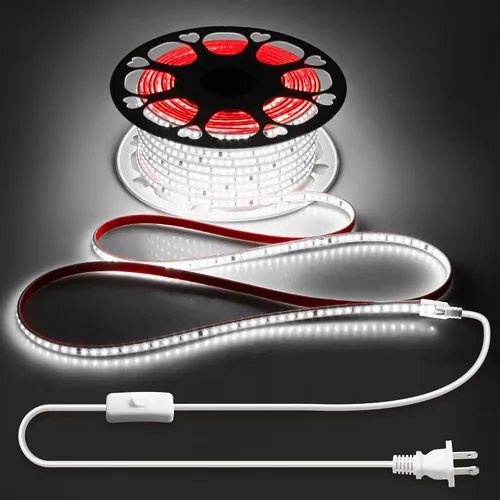 Vista 15 de Tira de luces LED de CA 110V enchufable con interruptor blanco frío 6000K