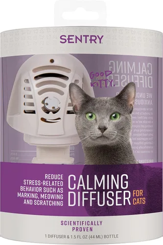 Vista 13 de Sentry Difusor calmante portátil Behavior para gatos, reduce la respuesta al estrés normal y al mal comportamiento con feromonas calmantes, diseño