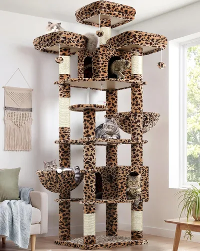 Vista 12 de Globlazer Árboles y Torres para Gatos para Múltiples Gatos Adultos, Torre de Árbol para Gatos XXL Alta de 82 Pulgadas para Gatos