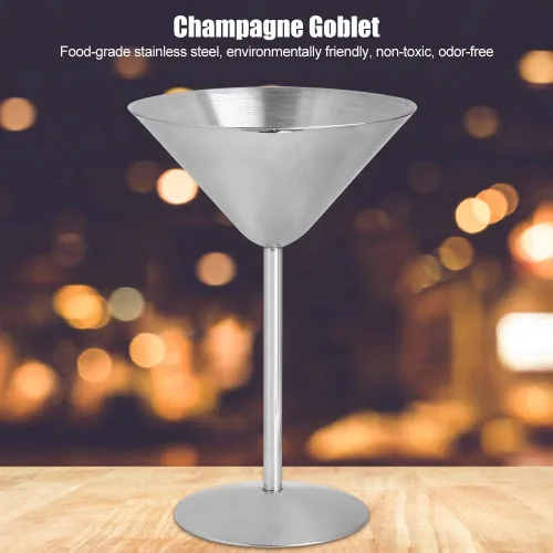 Vista 9 de Juego de 2 vasos de Martini de acero inoxidable, vasos de Martini irrompibles, copas de cóctel de metal, copas de champán elegantes copas de cóctel