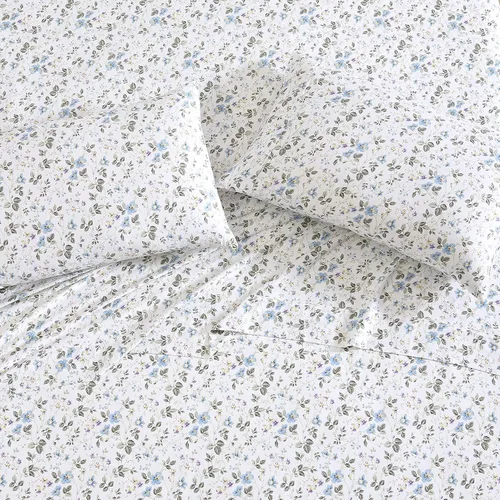 Vista 2 de Laura Ashley - Juego de fundas de almohada estándar, ropa de cama de satén de algodón, se suaviza con cada lavado