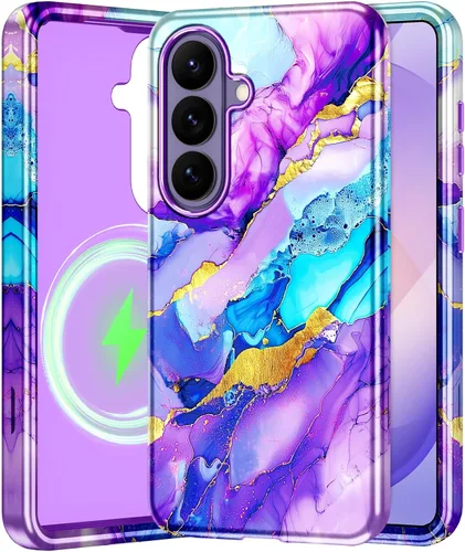 Vista 63 de Btscase para Samsung Galaxy S25, [Probado contra caídas de grado militar] Funda protectora de diseño de patrón de mármol, resistente, delgada