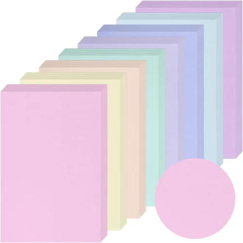 Vista 8 de Geyoga Kit de iniciación de 200 hojas de papel de cartulina de colores, 4 x 6 pulgadas, 190 GSM, papel de construcción grueso, colores surtidos