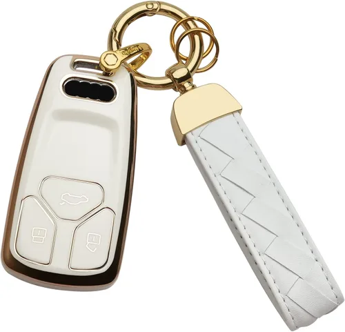 Vista 8 de Funda para llavero Audi para Audi A4 Q7 Q5 TT A3 A6 SQ5 R8 S5 Smart Key Shell Case Azul