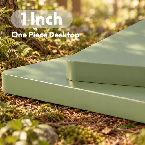 Vista 6 de FLEXISPOT Escritorio de pie Mousse de 48 x 30 pulgadas, patas ovaladas Verde menta