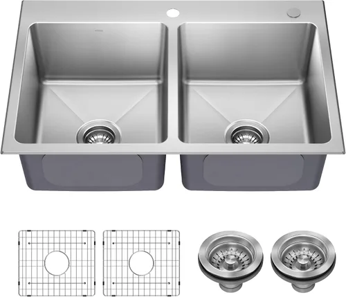 Vista 21 de KRAUS Fairlane KHT631-15 - Fregadero de cocina o bar, 15 pulgadas, montaje directo/superior, cuenco individual, de acero inoxidable de calibre 18