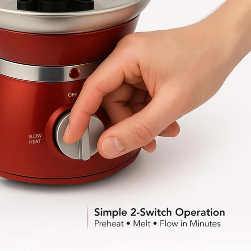 Vista 3 de OVENTE Máquina de fuente de fondue de chocolate de 3 niveles, mini calentador eléctrico de acero inoxidable para fiestas, queso derretido, licores