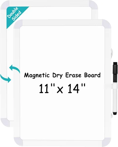 Vista 9 de WALGLASS Pizarra blanca pequeña de borrado en seco, pizarra blanca magnética de 8.5 x 11 pulgadas para pared, nevera, taquilla, mini pizarra blanca