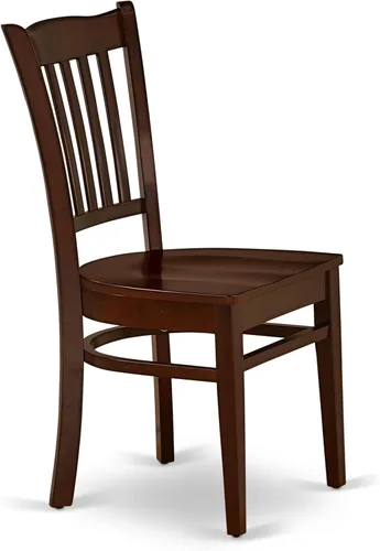Vista 13 de East West Furniture ANGR3-MAH-W - Juego de comedor de 3 piezas para espacios pequeños que contiene una mesa de comedor redonda con pedestal y 2