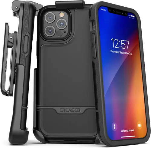 Vista 29 de ENCASED Funda para cinturón con clip para iPhone 11 (2019 Rebel Armor) Funda protectora resistente de cuerpo completo con soporte (Negro)