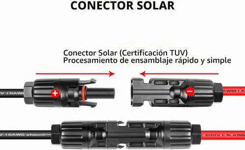 Vista 5 de Ansoufien Cable Conector de Panel Solar a Conector XT60 de 1 pie, Cable de Extensión de Carga Solar de 10 AWG Solar a XT60 XT60 (Enchufe Hembra)